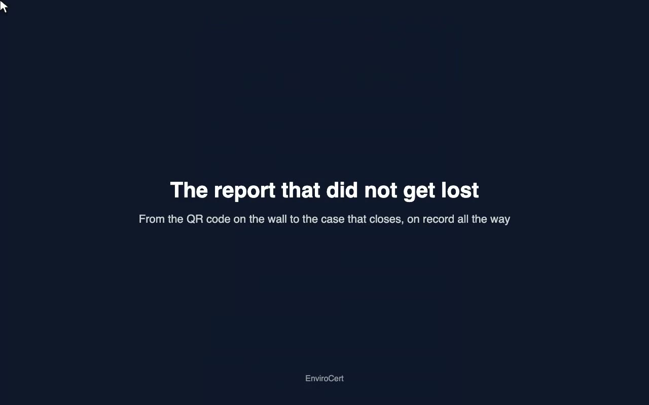 The report that did not get lost: from the QR code on the wall to the case that closes