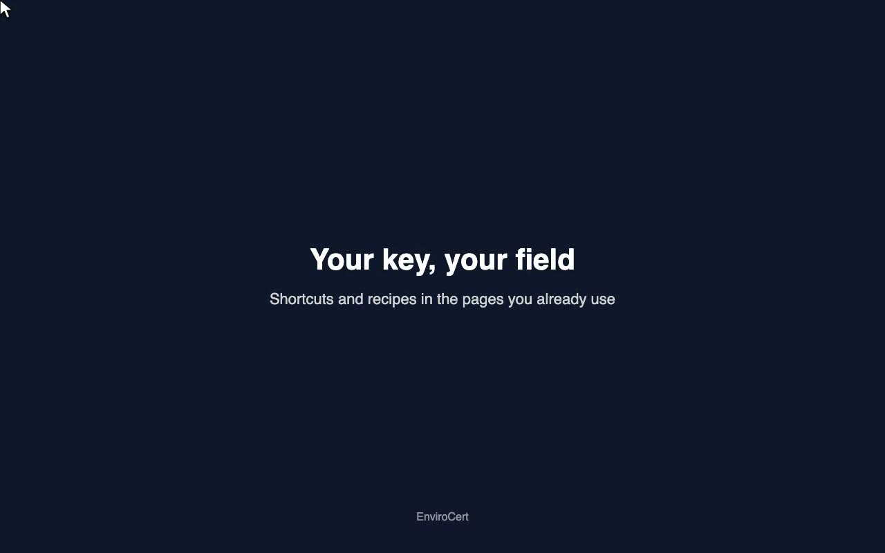 Shortcuts and recipes: your key on your field