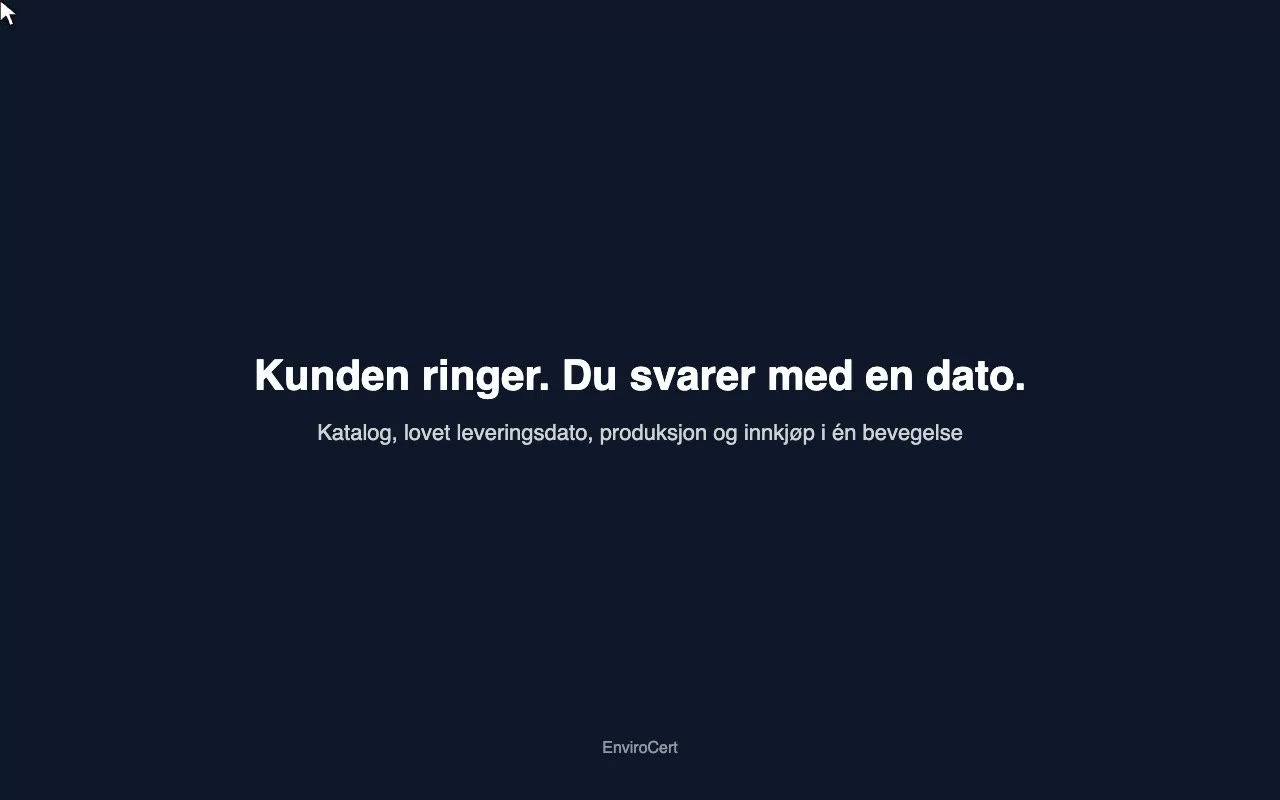 Kunden ringer, du svarer med en dato: katalog, lovet levering, produksjon og innkjøp